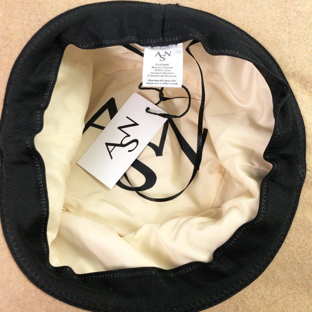 NWT ASN Hats Harper Adjustable Soft Felt Hat (M) Oatmeal Tan Camel Braid Lined - Picture 9 of 12